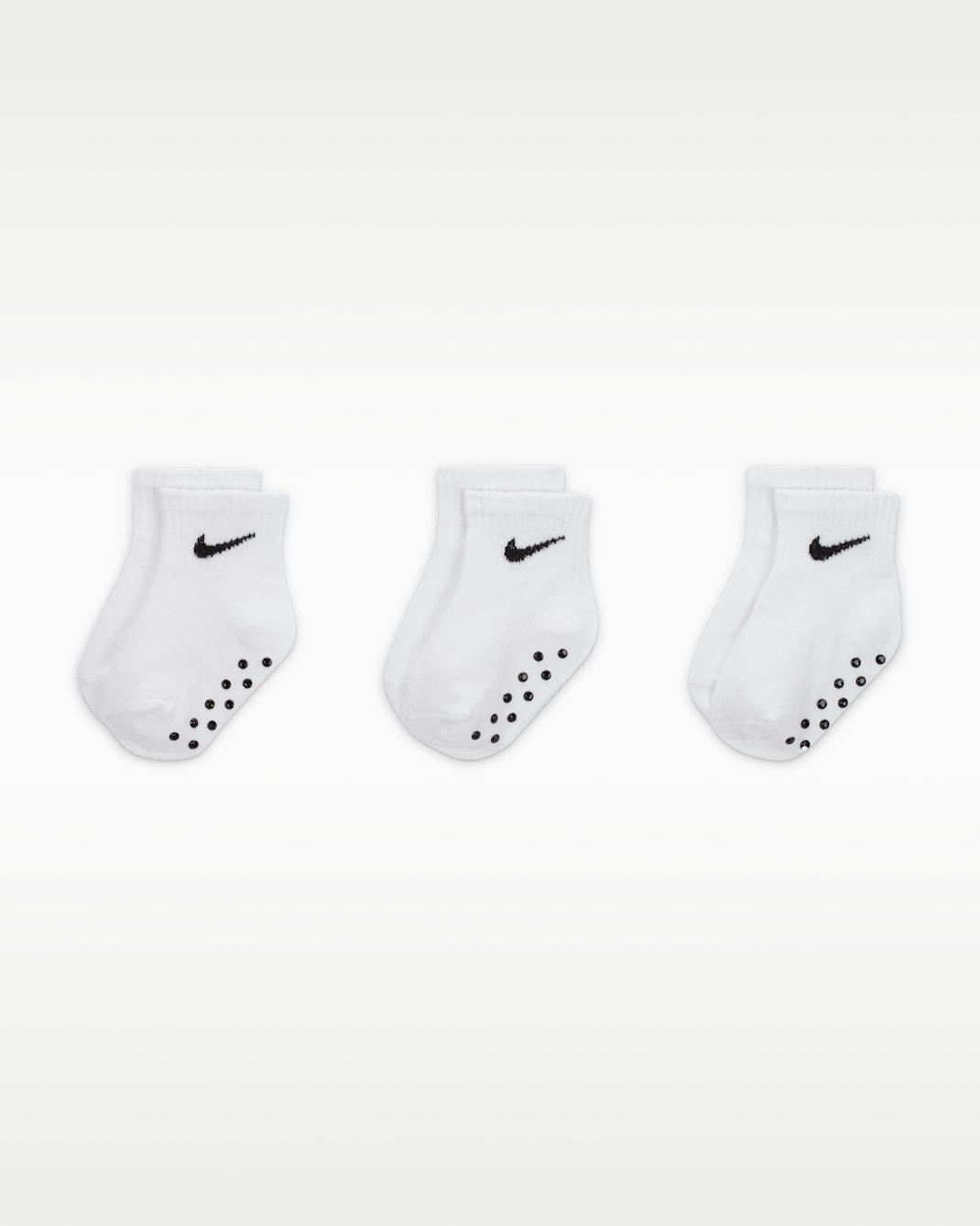 Nike Baby Swoosh Ankle Gripper Socks (3-Pairs) - White