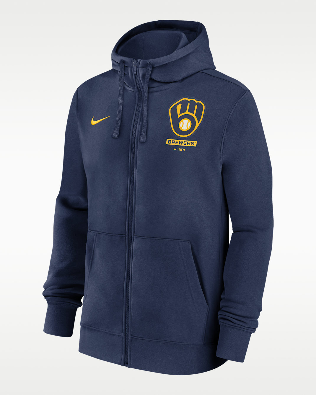 Milwaukee Brewers Lockup Men's Nike MLB Full-Zip Hoodie - Navy