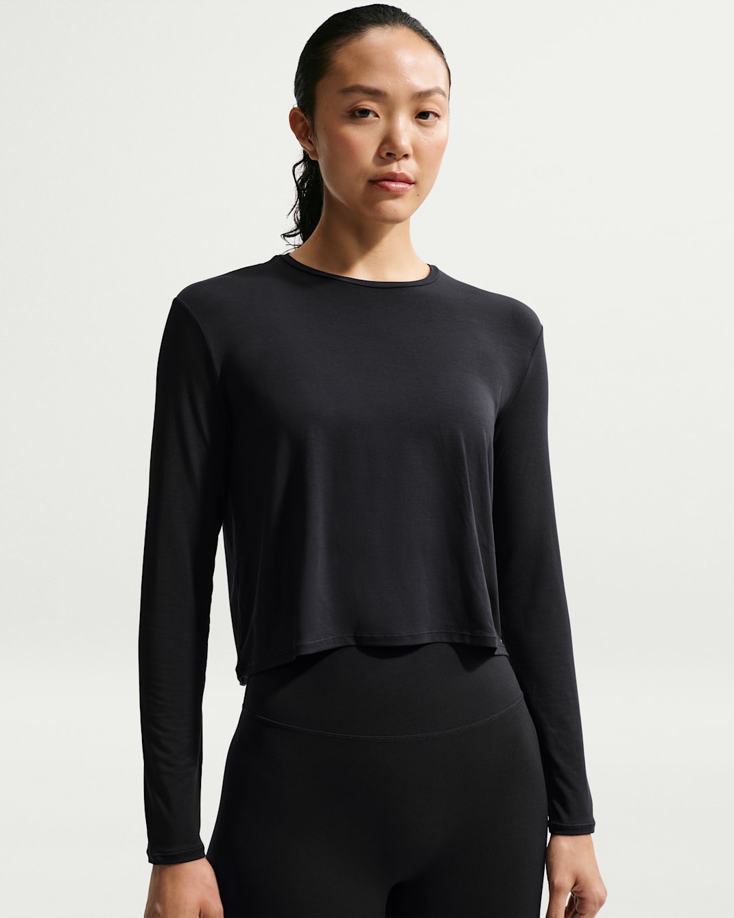 Nike Zenvy 女款長袖上衣 - 黑色/Cool Grey