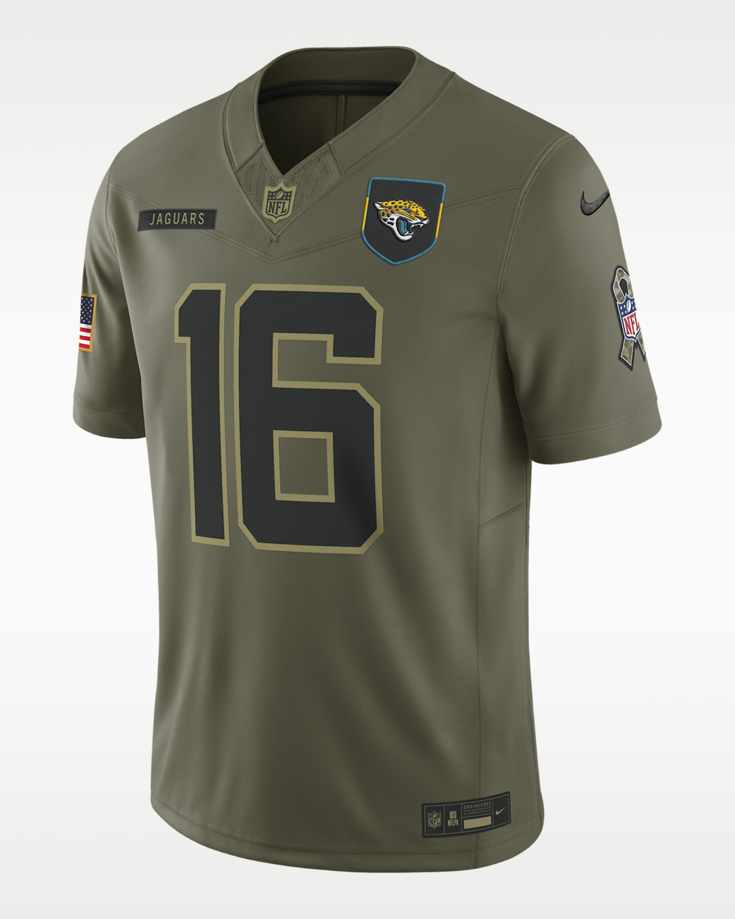 Trevor Lawrence Jacksonville Jaguars Salute to Service Men's Nike Dri-FIT NFL Limited Jersey - Olive