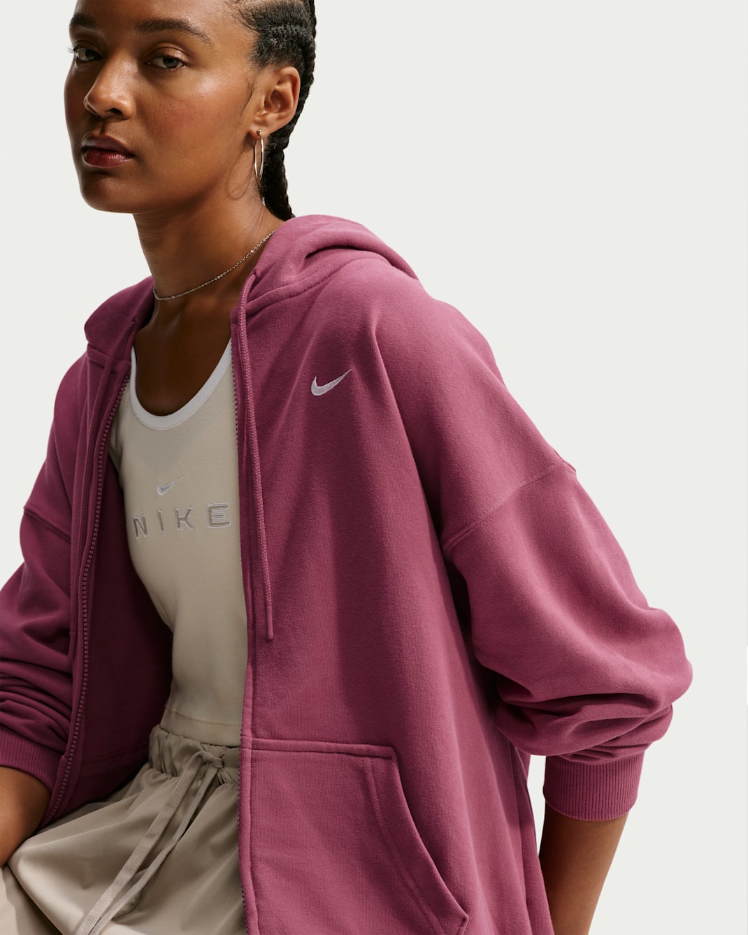 Nike Studio Fleece Lightweight "French Terry" Women's Oversized Full-Zip Hoodie