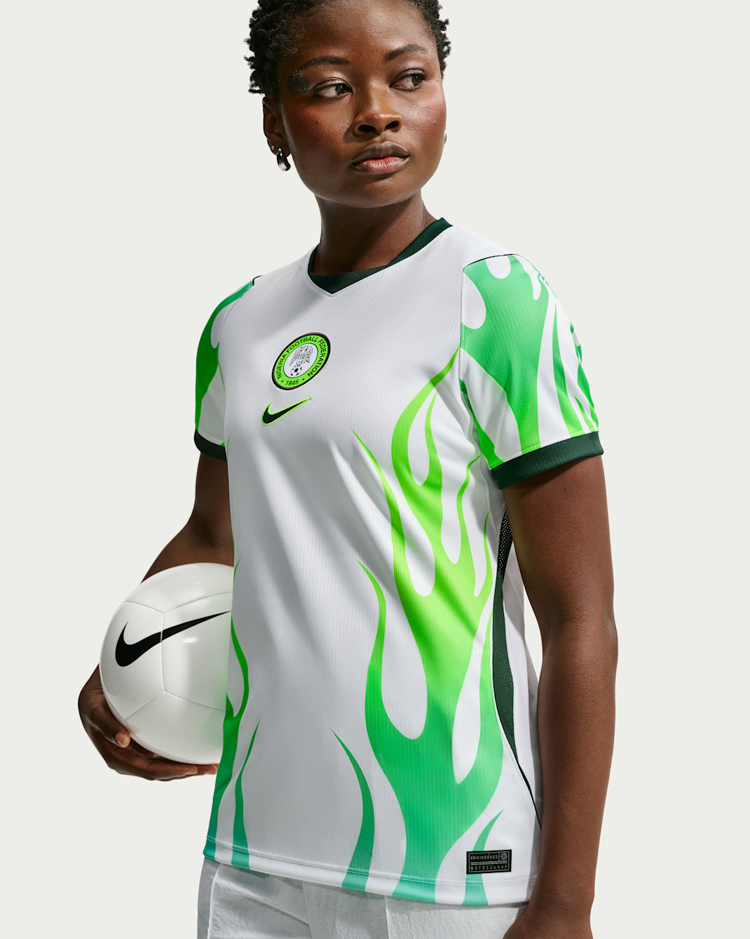 Nigeria 2026 Stadium Away Women's Nike Dri-FIT Football Replica Jersey - White/Green Glow/Black