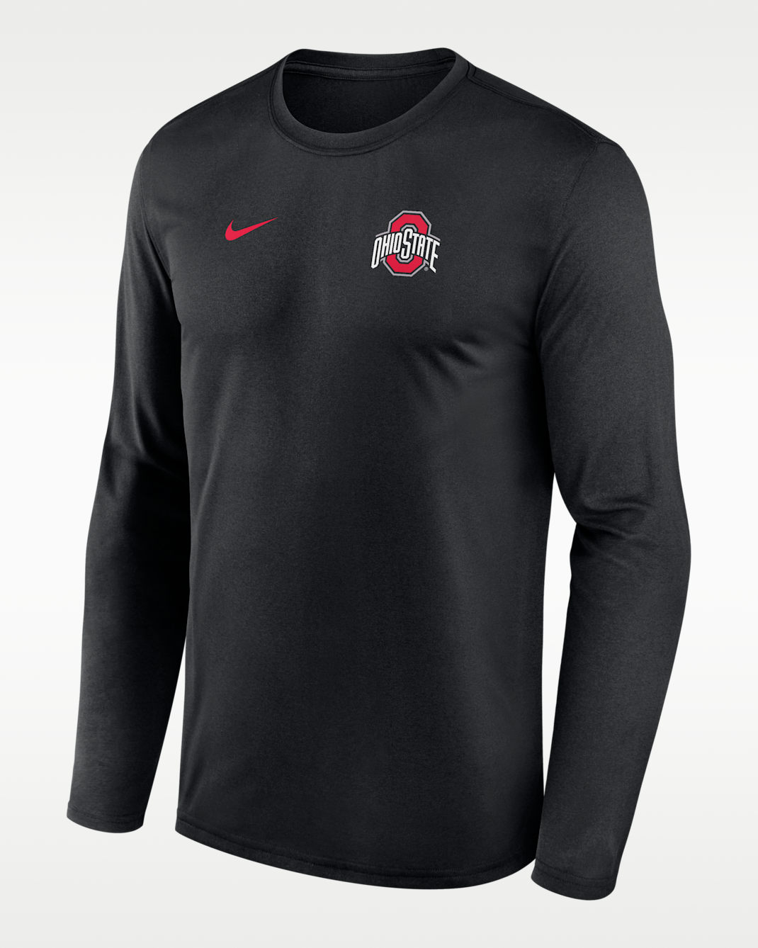 Ohio State Sideline Legend Small Logo Men's Nike Dri-FIT College Long-Sleeve T-Shirt - Black