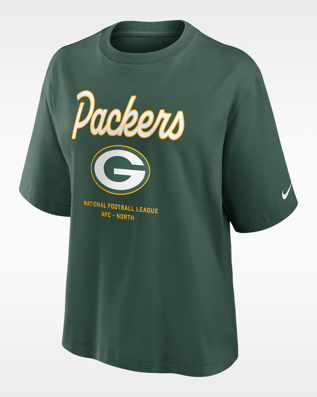 Green Bay Packers Essential Script Boxy Women's Nike NFL T-Shirt - Green