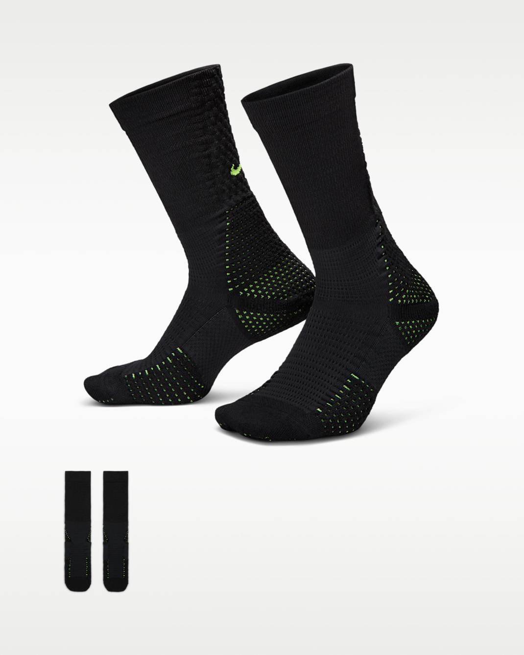 Nike Unicorn Dri-FIT ADV 緩震中筒襪 (1 雙) - 黑色/Volt/Volt