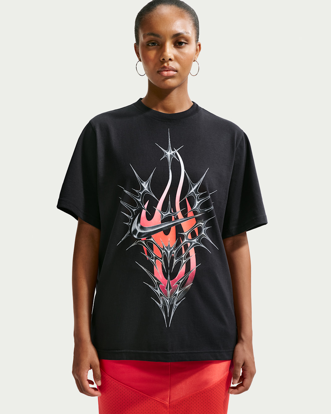 Nike Sportswear Women's T-Shirt - Black/Hot Lava