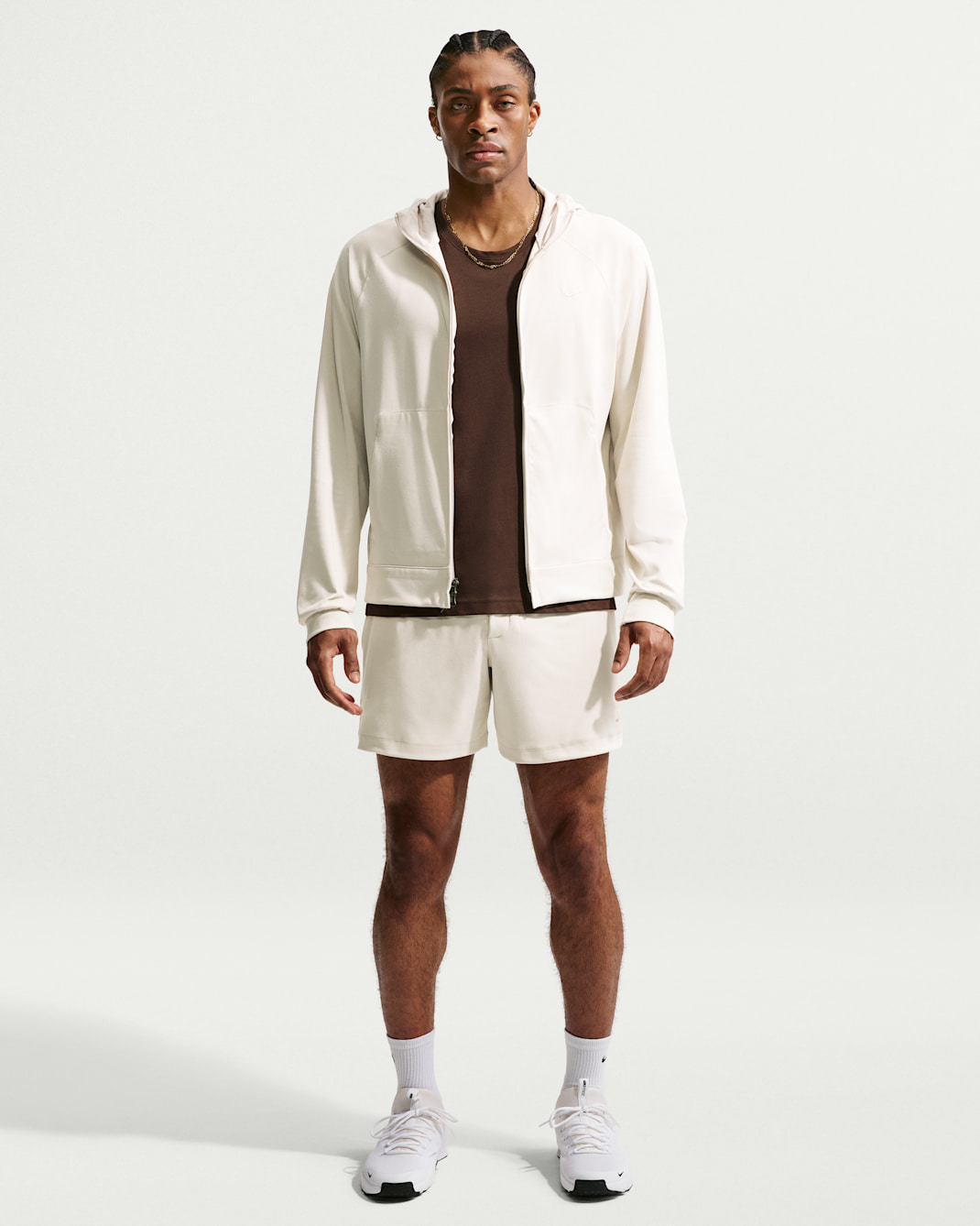 Shorts de alto rendimiento Dri-FIT de 18 cm para hombre Nike Primary NanoKnit - Marrón verdoso claro/Vela/Jaspeado/Marrón verdoso claro