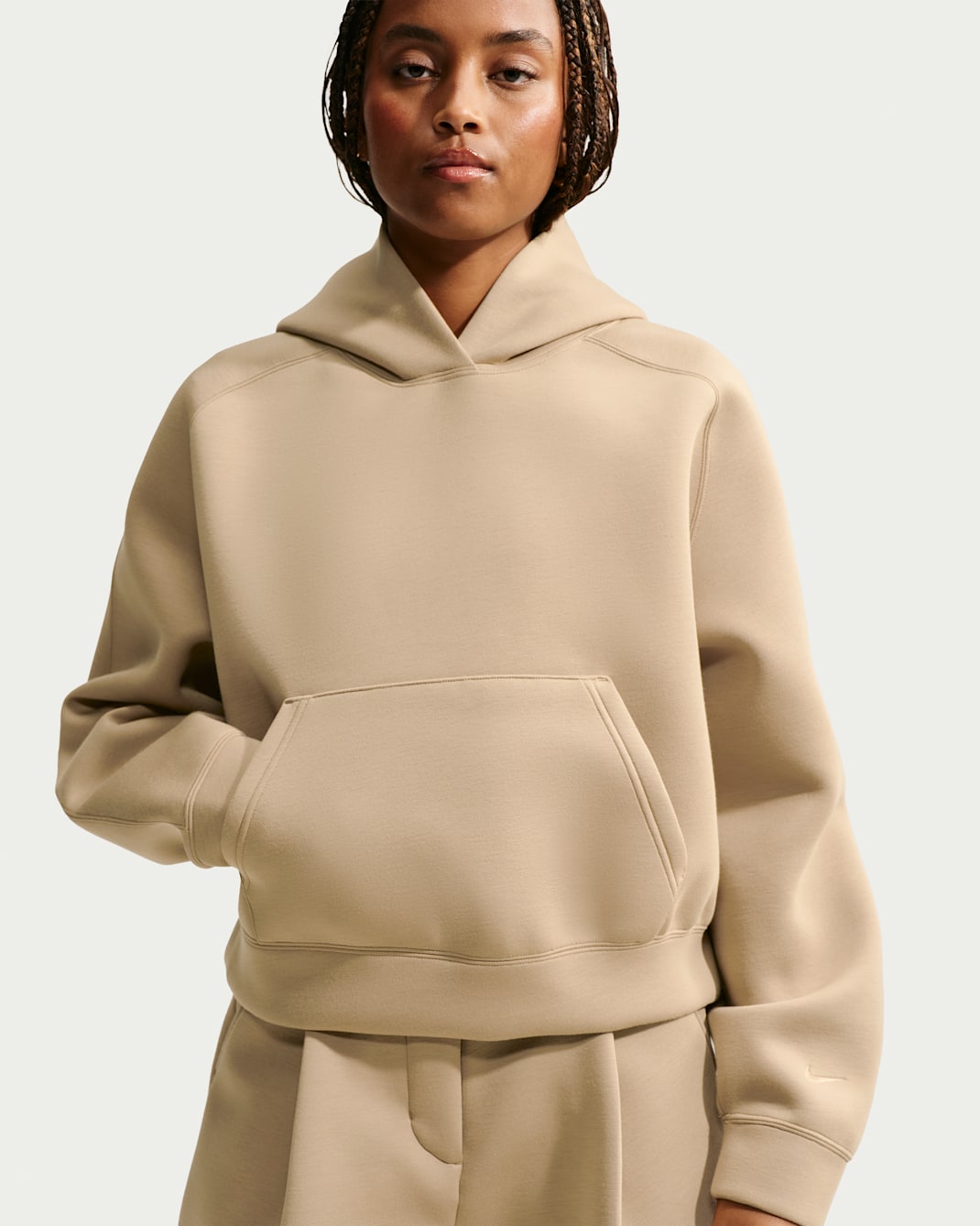 Nike Pre-Game Fleece Women's Oversized Hoodie - Parachute Beige/Parachute Beige