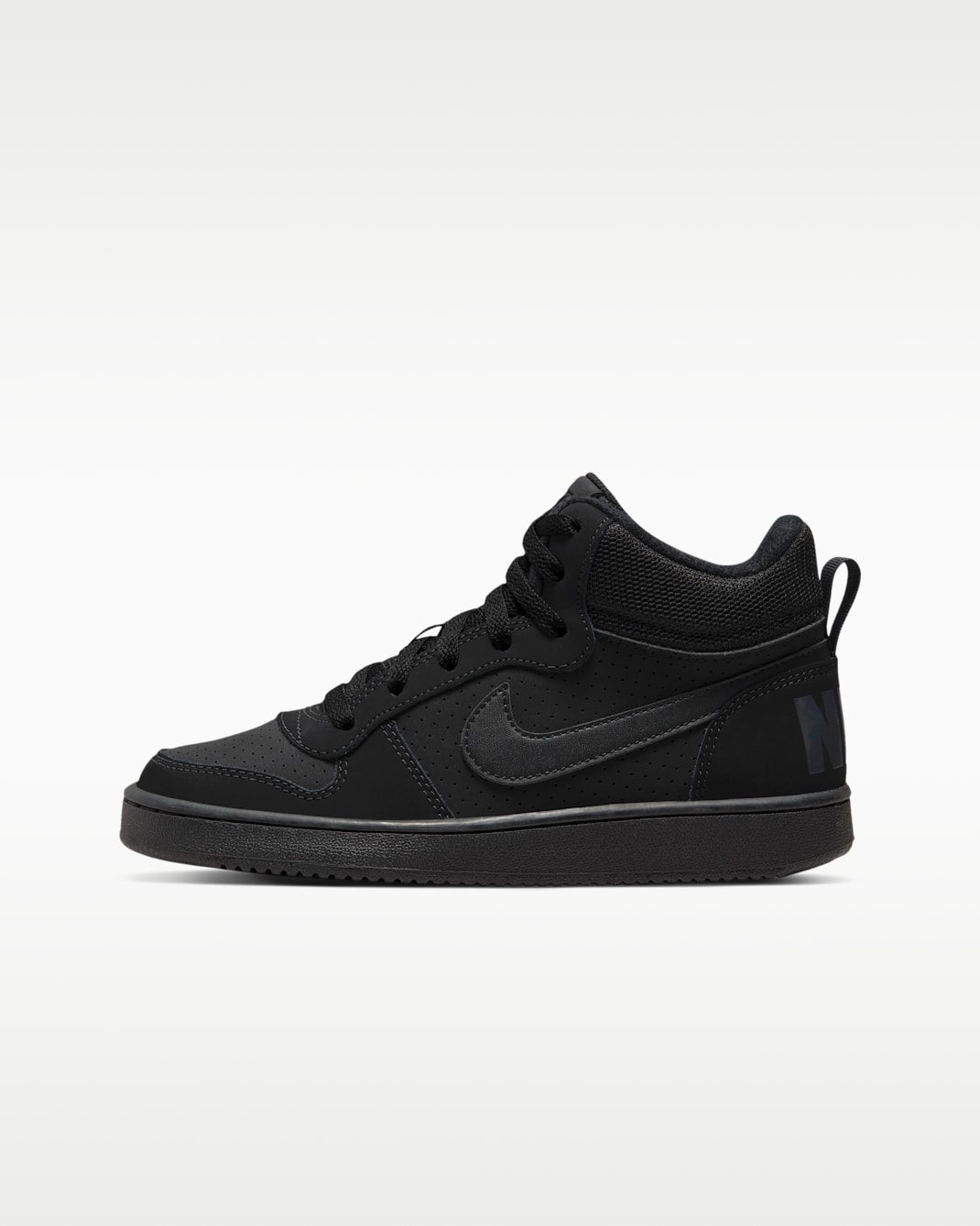 Nike Court Borough Mid Big Kids' Shoes - Black/Black/Black