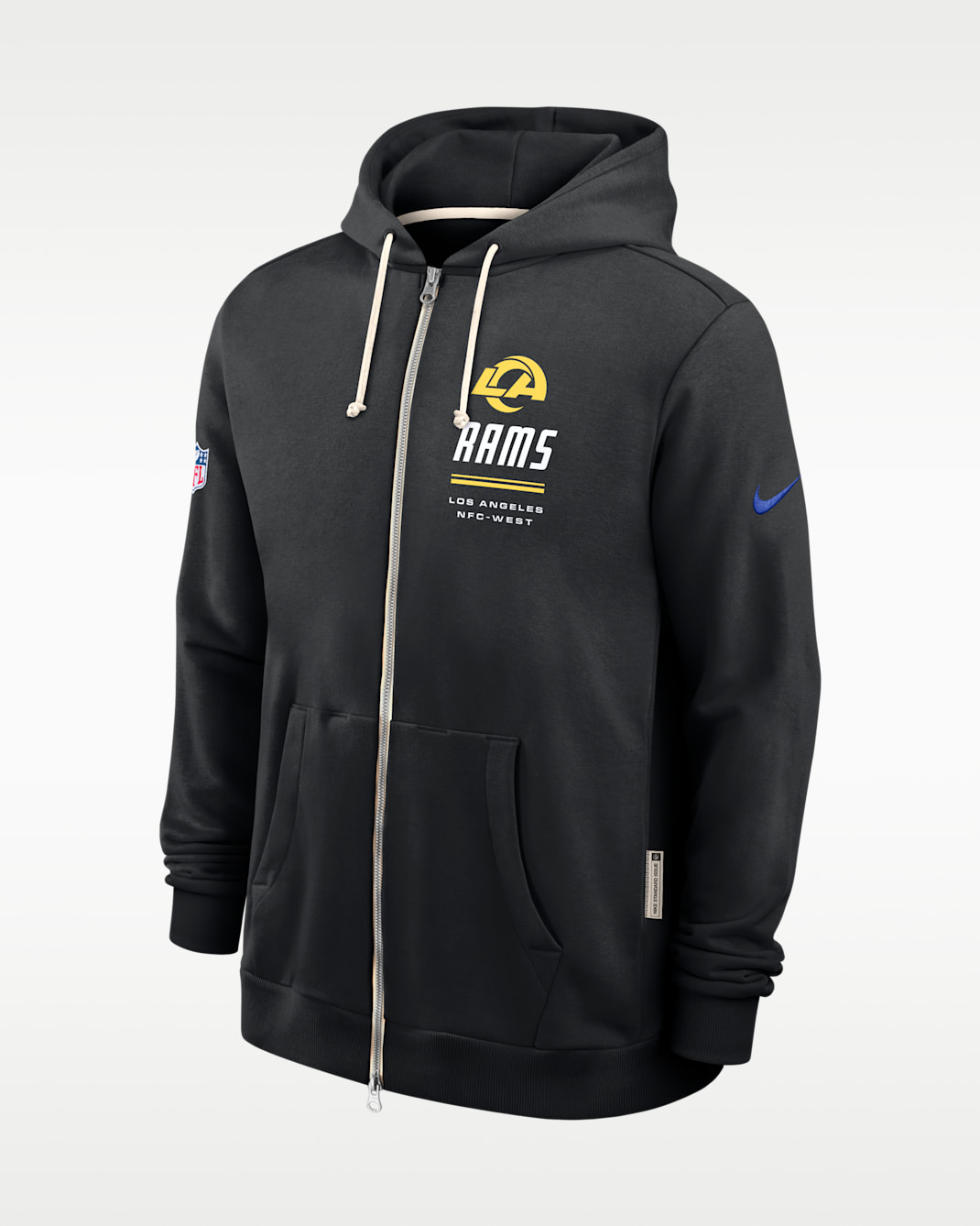 Los Angeles Rams Sideline Standard Issue Men's Nike Dri-FIT NFL Full-Zip Hoodie - Black