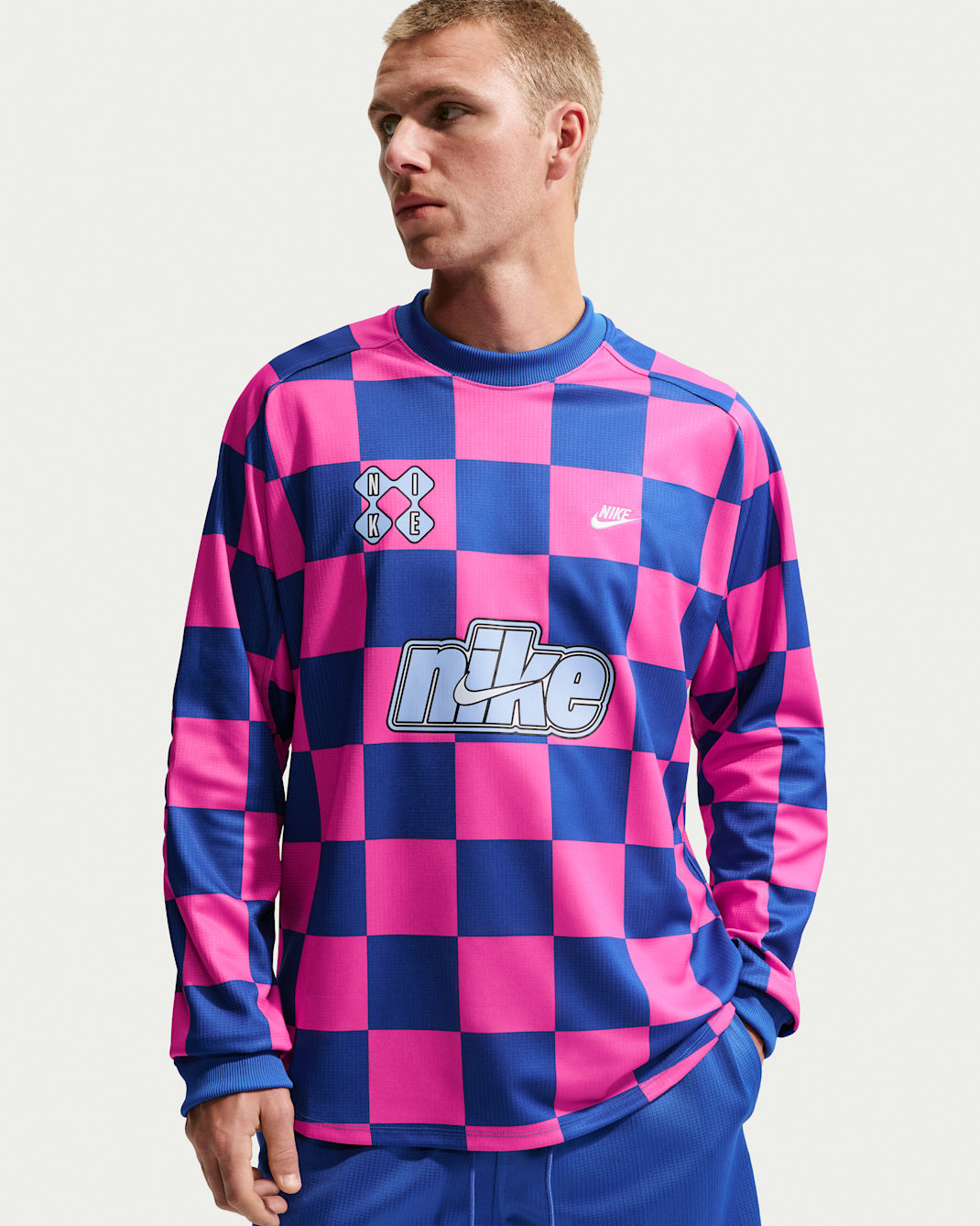 Nike Sportswear Club Men's Goalie Top - Game Royal/Pinksicle/Hydrogen Blue