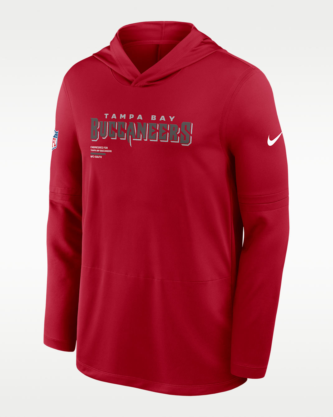 Tampa Bay Buccaneers Pure Fury Sideline Men's Nike Dri-FIT NFL Long-Sleeve Hooded Top - Red