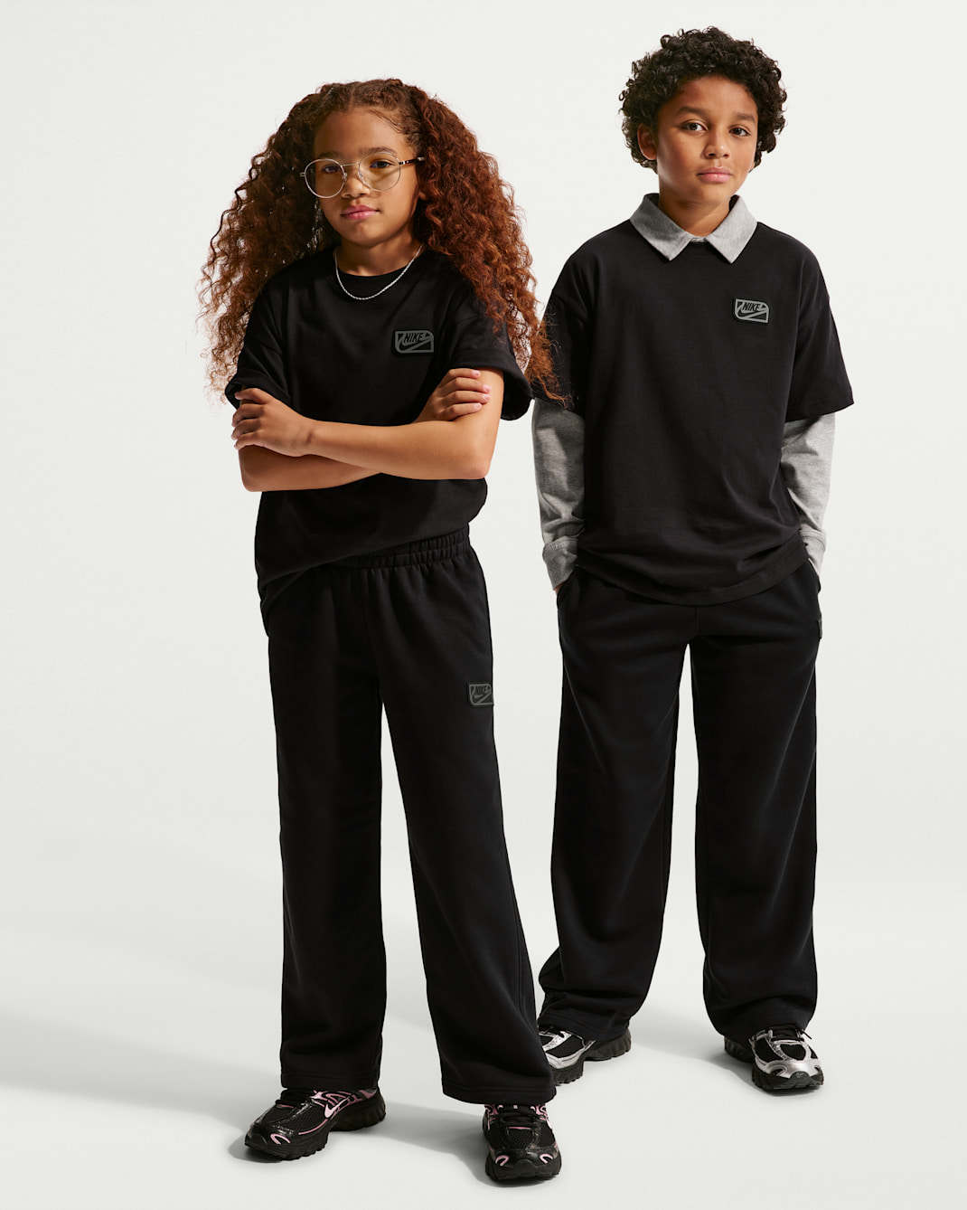 Nike Sportswear Club Fleece Big Kids' Fleece Open-Hem Pants - Black/Anthracite
