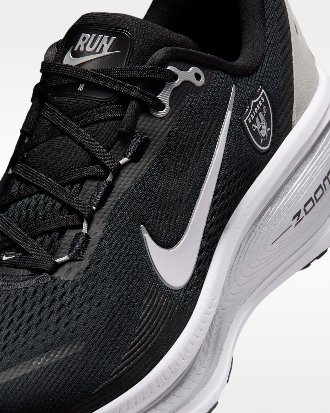 Nike Vomero 18 (Las Vegas Raiders) Men's NFL Road Running Shoes