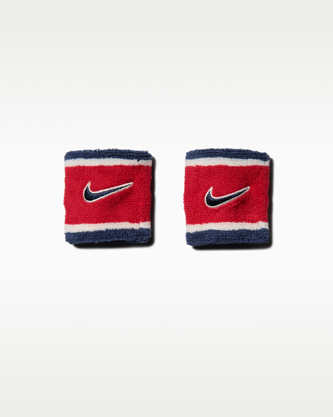 Muñequeras (paquete de 2) Nike Swoosh - Rojo universitario/Vela/Azul marino medianoche