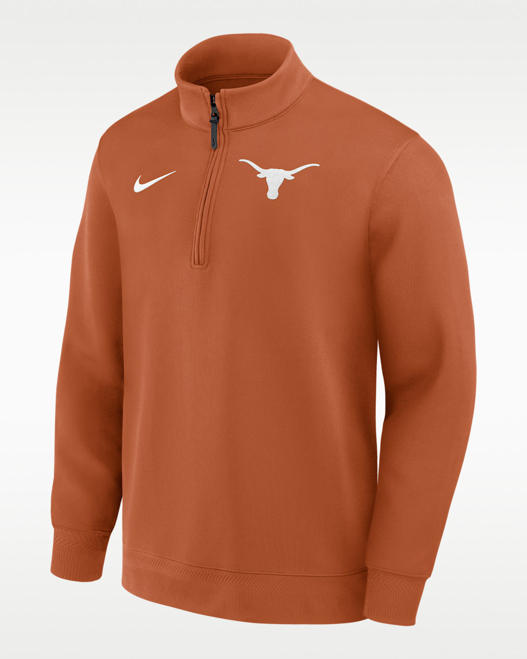 Playera de manga larga universitaria Nike Dri-FIT de medio cierre para hombre Texas Coaches - Naranja quemado
