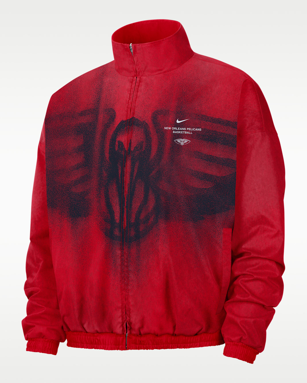 New Orleans Pelicans Standard Issue Men's Basketball Woven Jacket - University Red/Club Gold
