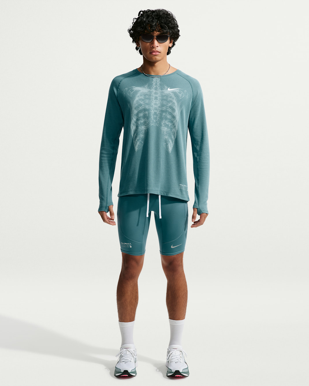 Mallas de correr Dri-FIT de medio largo Nike Stride - Hombre - Azul humeante/Gris fútbol