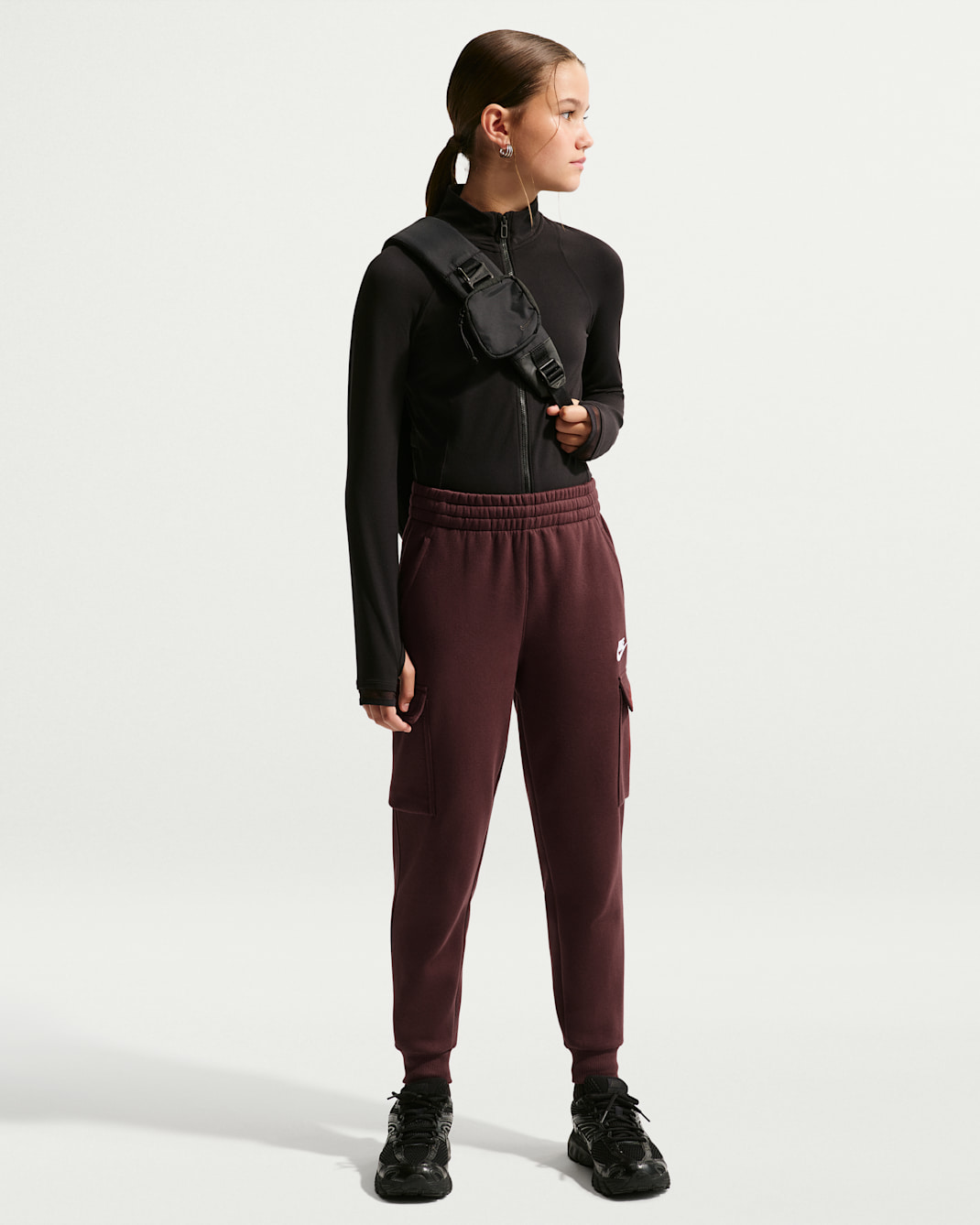 Nike Sportswear Club Big Kids' Fleece Cargo Pants - Mystic Dates/Mystic Dates/White