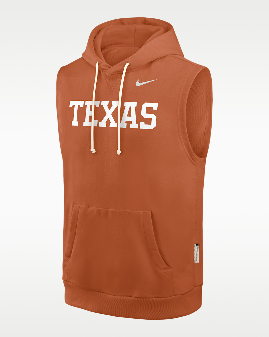 Sudadera con gorro sin cierre sin mangas universitaria Nike Dri-FIT para hombre Texas Sideline - Naranja quemado