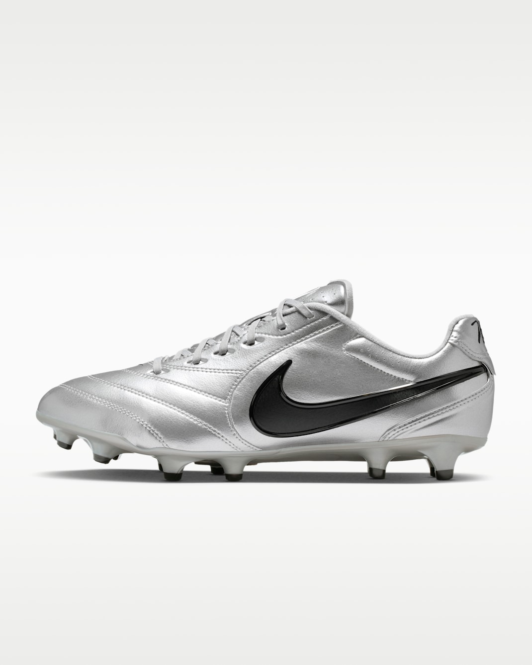Nike Tiempo Ligera Pro Firm-Ground Low-Top Soccer Cleats - Metallic Silver/Black