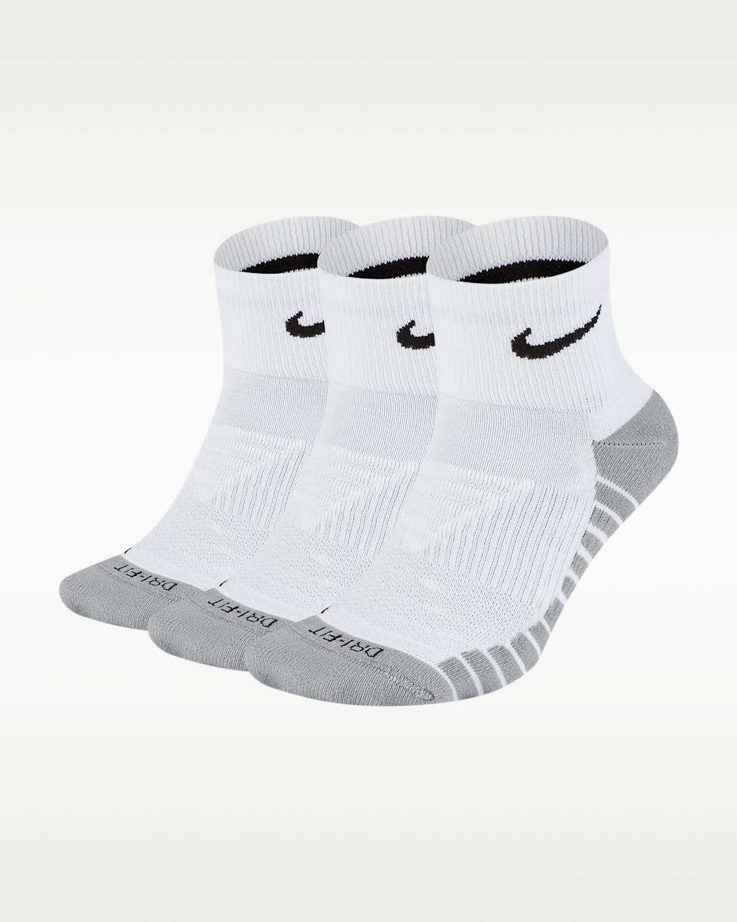 Nike Everyday Max Cushioned Training Ankle Socks (3 Pairs) - White/Wolf Grey/Black