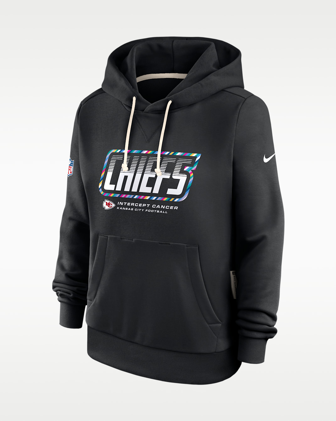Kansas City Chiefs Crucial Catch Standard Issue Women's Nike Dri-FIT NFL Pullover Hoodie - Black