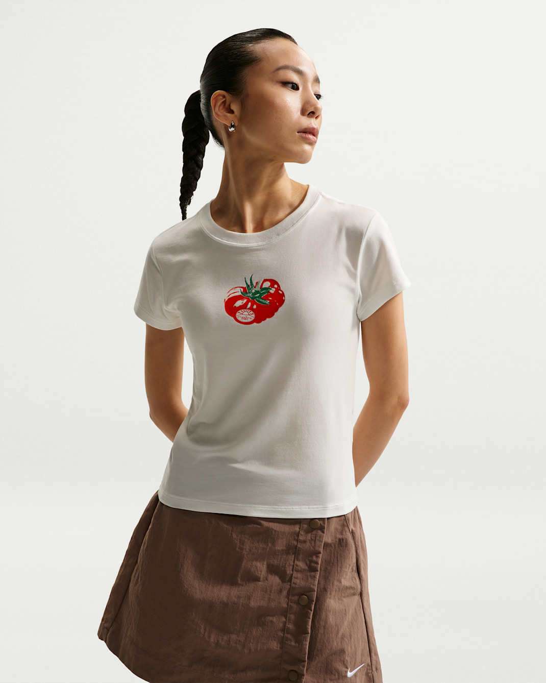 나이키 스포츠웨어 칠 니트 여성 슬림 모드 크롭 티셔츠 - 세일