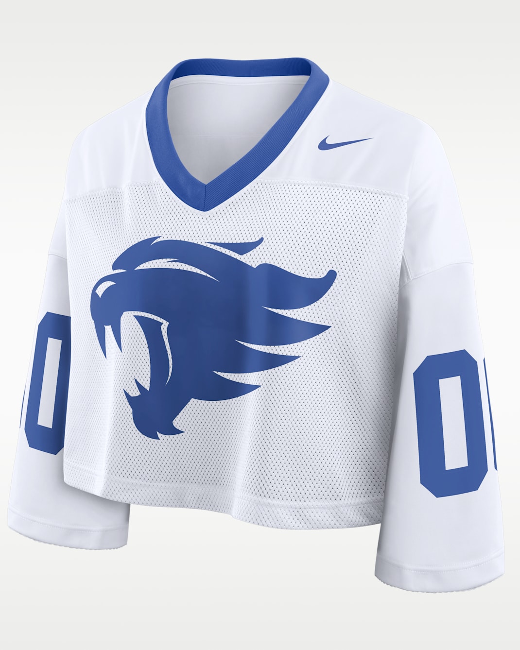 Kentucky Logo Women's Nike Dri-FIT College Cropped Jersey - White/Royal