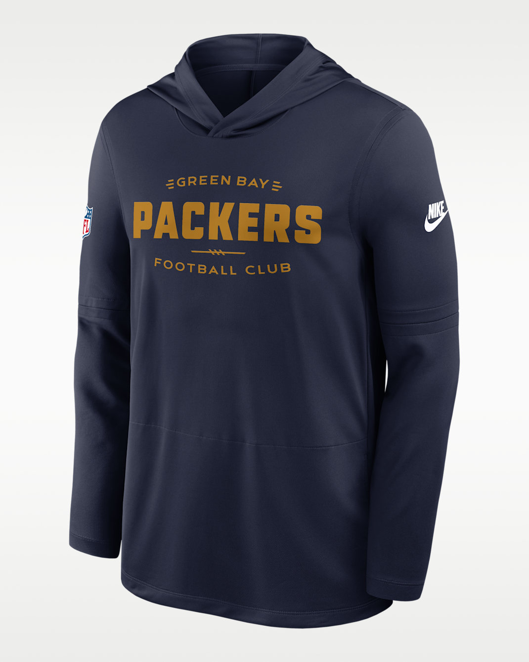 Green Bay Packers Pass Accuracy Men's Nike Dri-FIT NFL Long-Sleeve Hooded Top - Navy