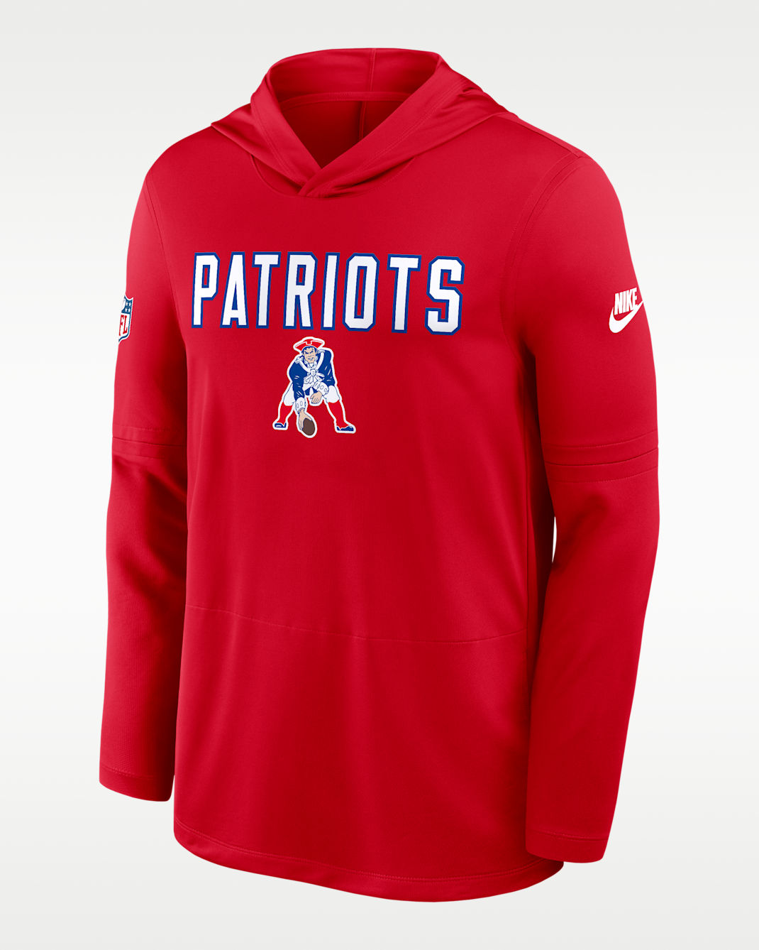 New England Patriots Pass Accuracy Men's Nike Dri-FIT NFL Long-Sleeve Hooded Top - Red