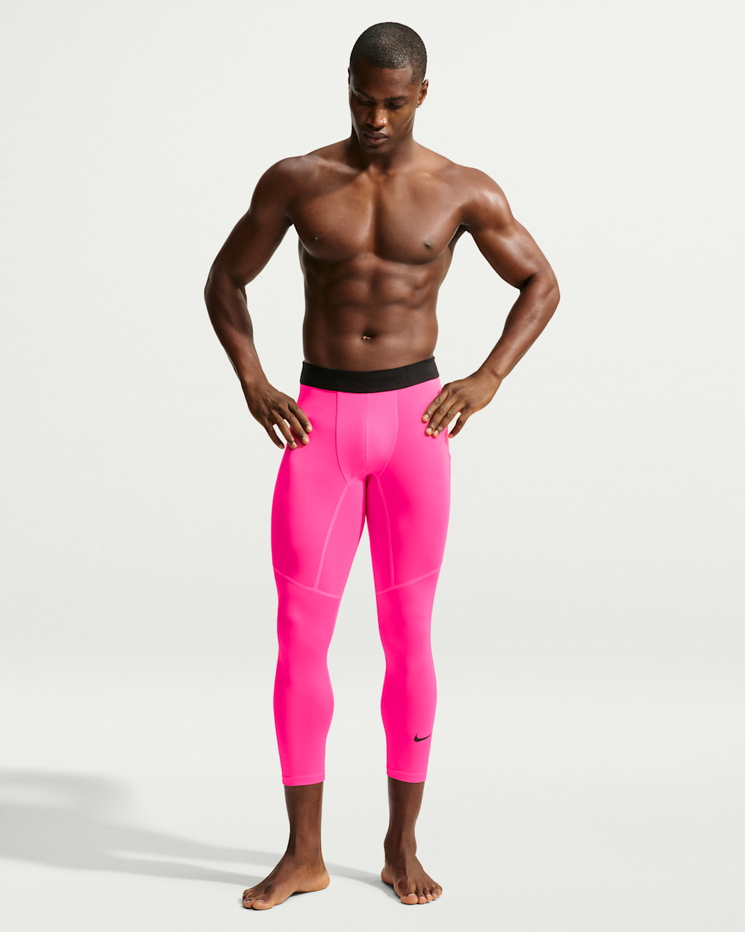 Nike Pro Men's Dri-FIT 3/4-Length Fitness Tights - Hyper Pink/Black