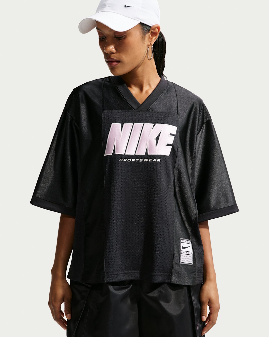 Nike Sportswear Women's Oversized Short-Sleeve Graphic Jersey - Black/Black