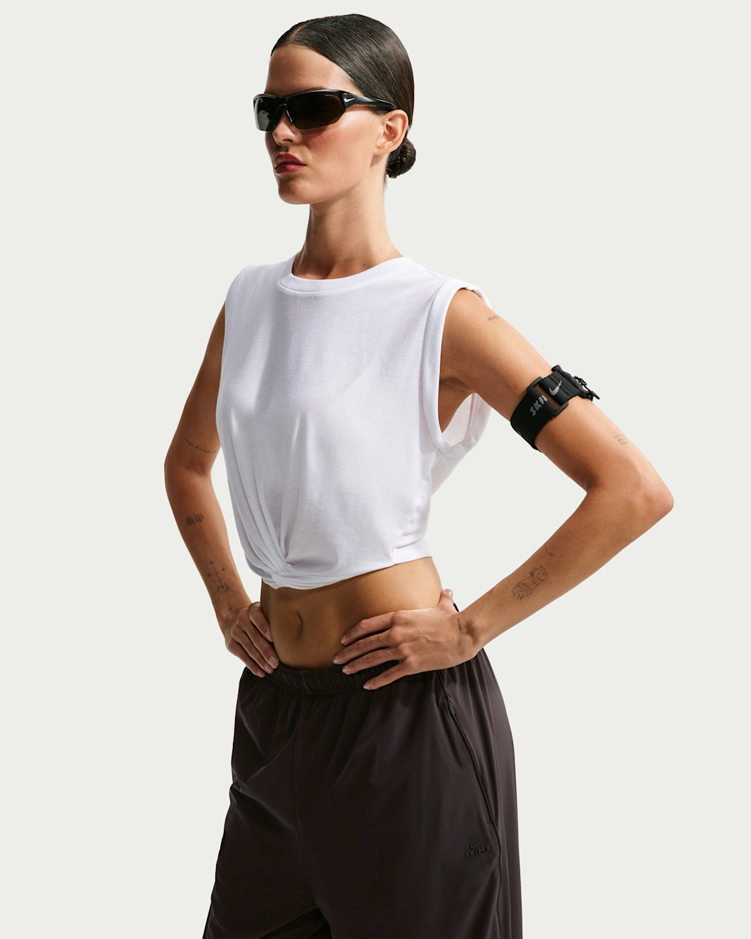 NikeSKIMS Performance Cotton Blend Women's Cropped Twist Tank Top