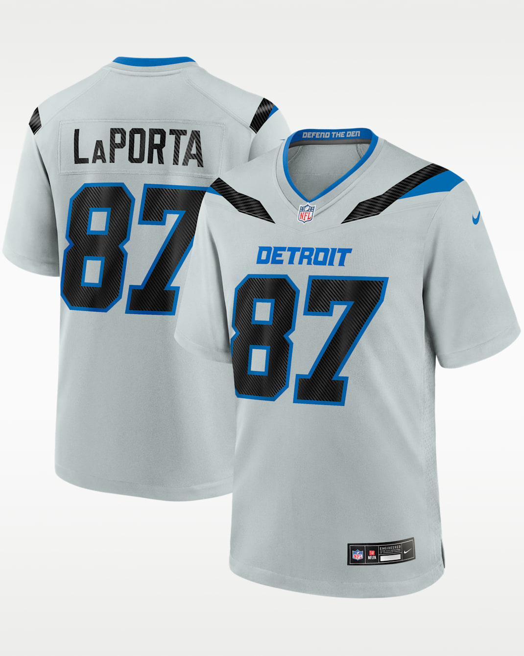 Sam LaPorta Detroit Lions Rivalries Collection Men's Nike NFL Game Jersey - Silver