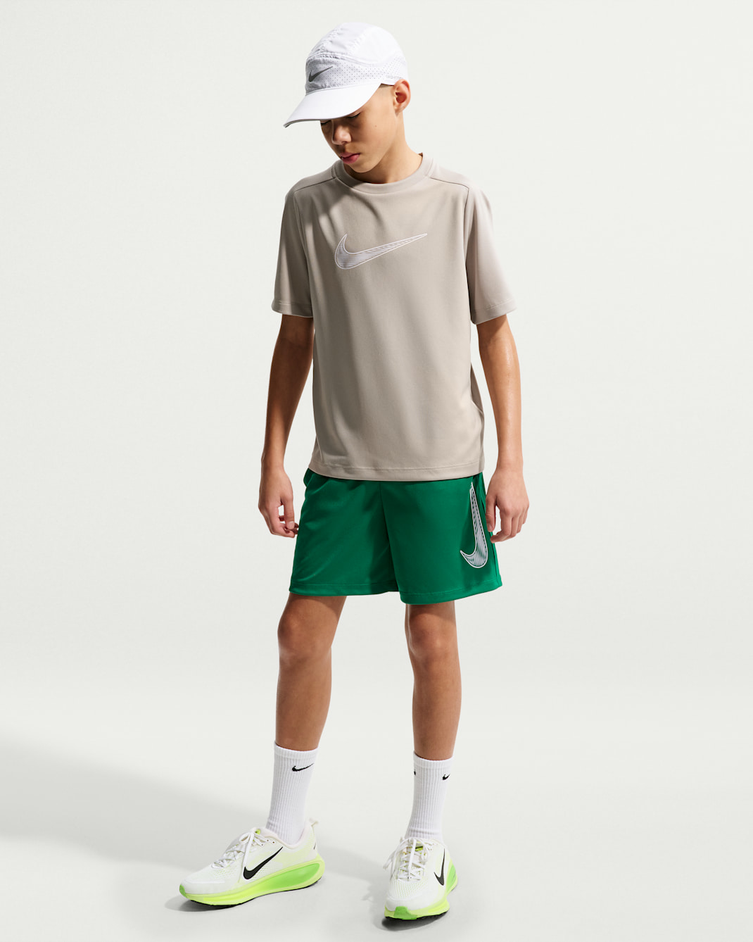 Nike Multi Big Kids' (Boys') Dri-FIT Training Shorts - Malachite/White