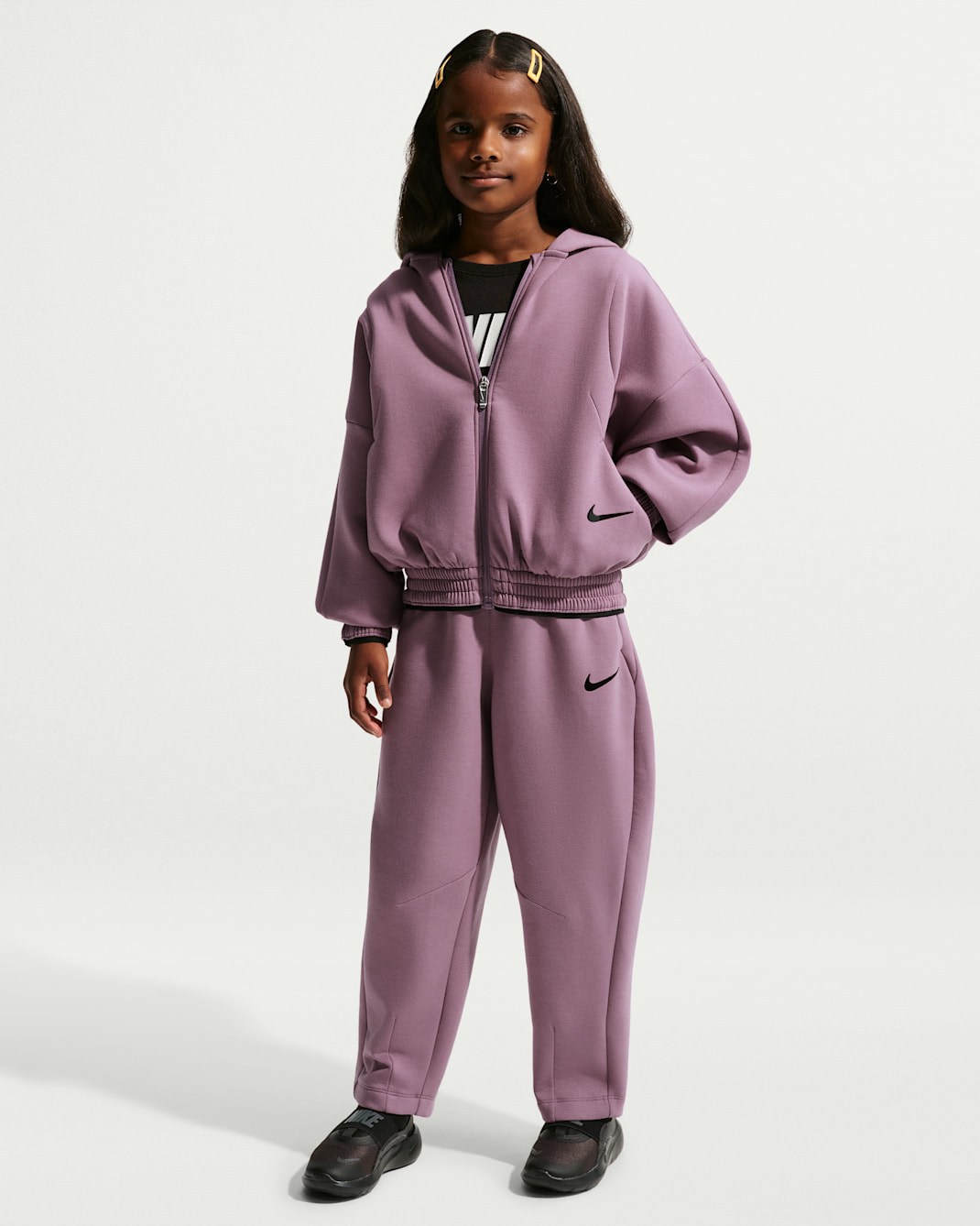 Nike Little Kids' Luxe Perform 2-Piece Full-Zip Hoodie Set - Violet Dust