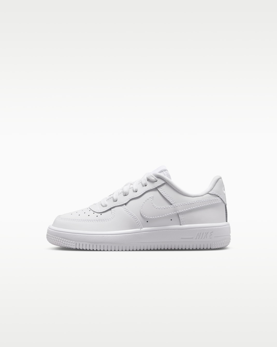 Nike Force 1 Low Patent Leather Little Kids' Shoes - White/White