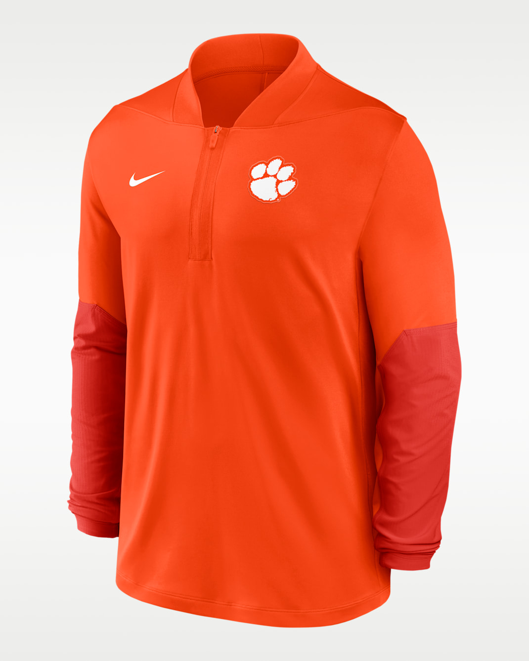 Playera universitaria Nike Dri-FIT de medio cierre para hombre Clemson - Naranja