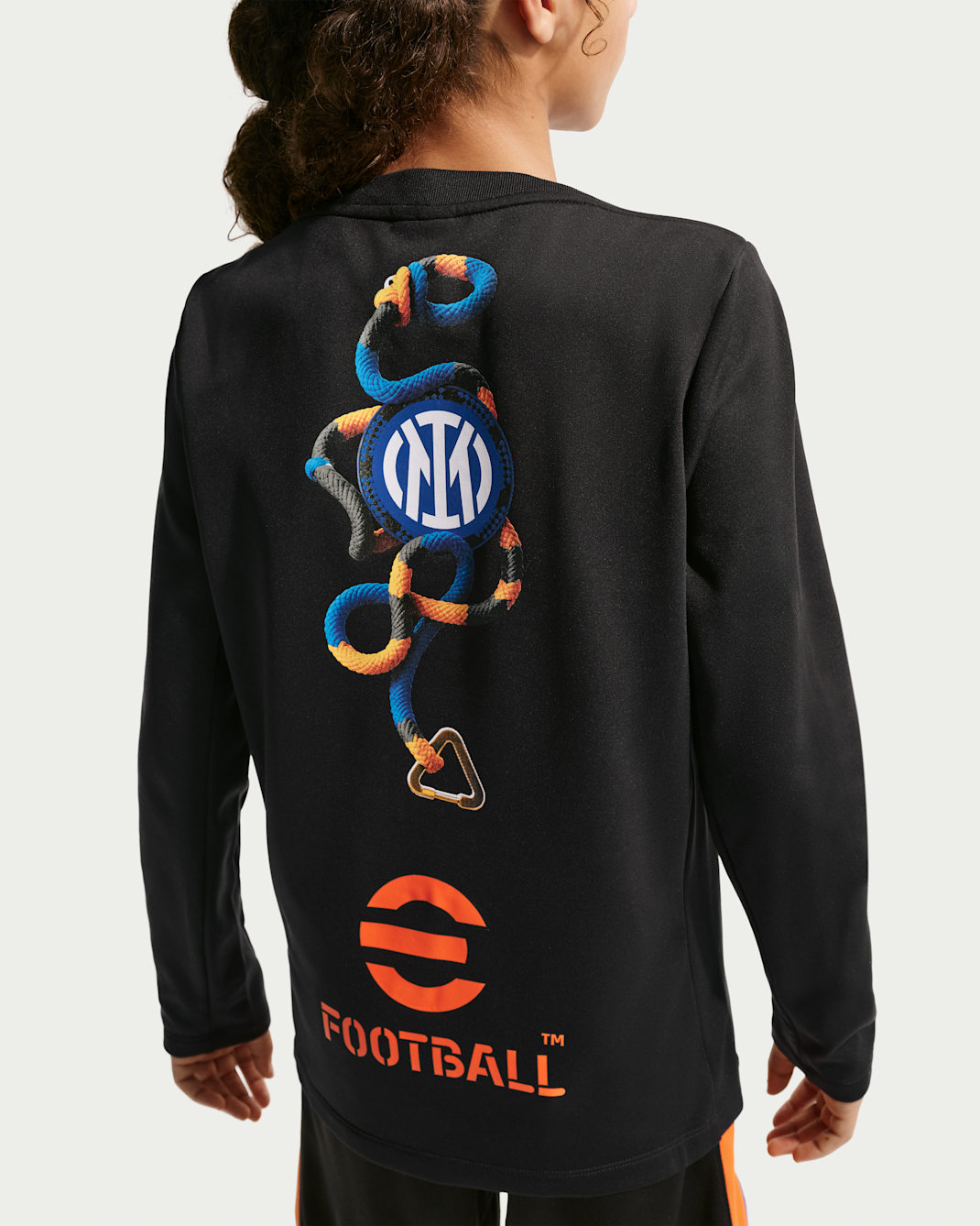 Ποδοσφαιρική μακρυμάνικη μπλούζα προθέρμανσης Ίντερ Nike ACG Dri-FIT Academy Pro SE για μεγάλα παιδιά - Μαύρο/Safety Orange