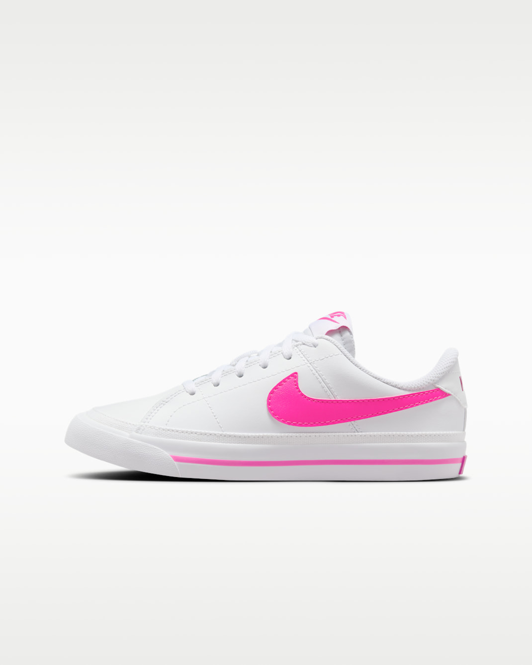 Tenis para niños grandes Nike Court Legacy - Blanco/Fucsia láser