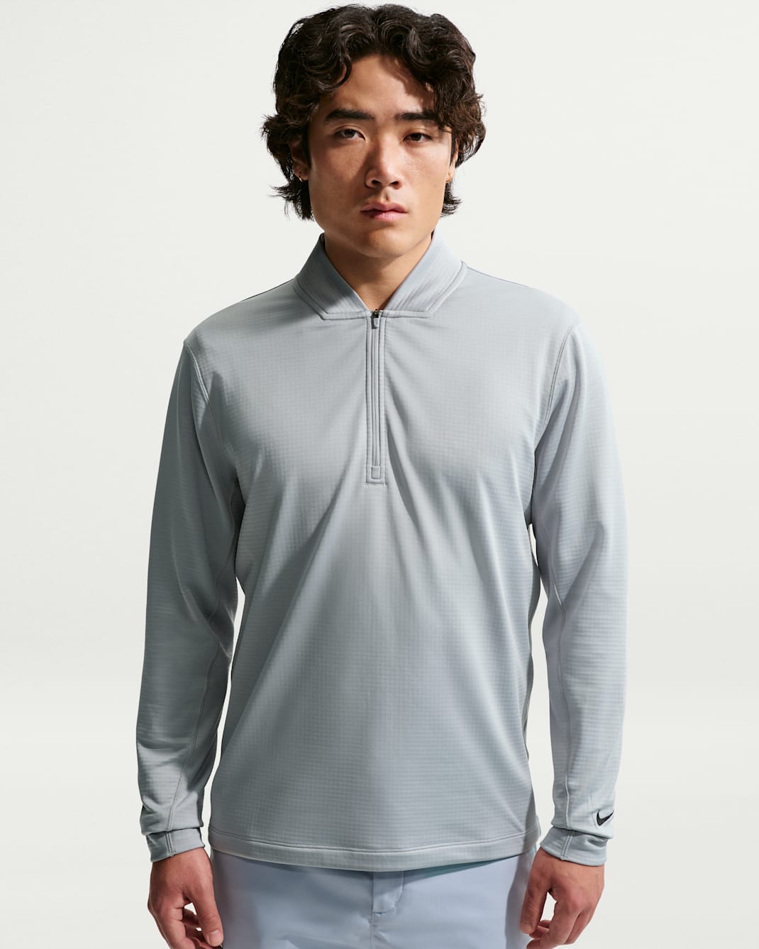 나이키 벨로시티 남성 써마 핏 하프집 골프 탑 - 울프 그레이/블랙