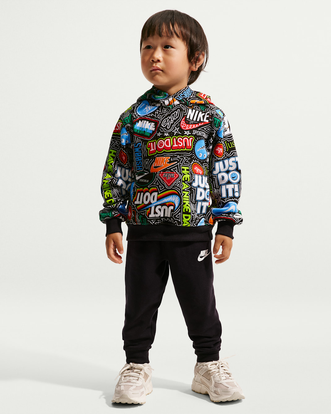 Nike Toddler Fleece Printed Hoodie and Joggers Set - Black