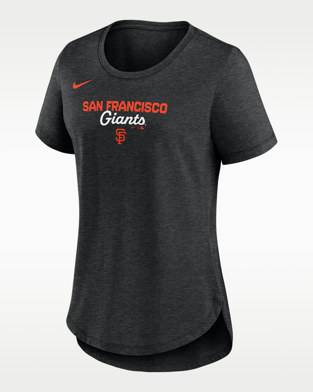 San Francisco Giants Arched Team Name Women's Nike MLB T-Shirt - Black Heather