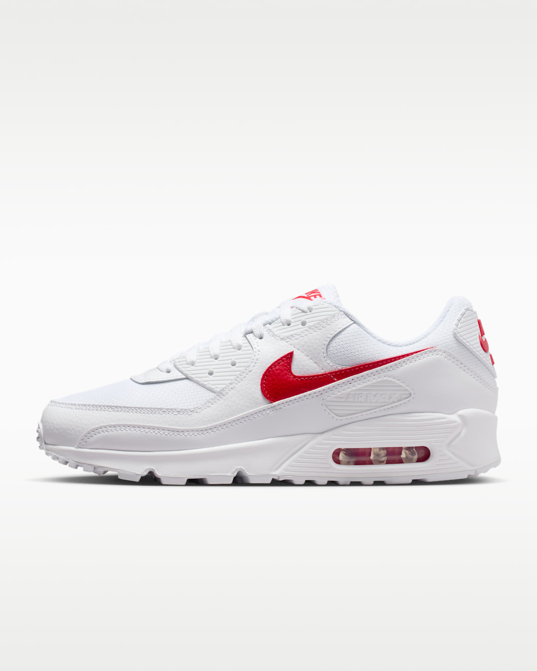 Nike Air Max 90 Men's Shoes - White/White/University Red