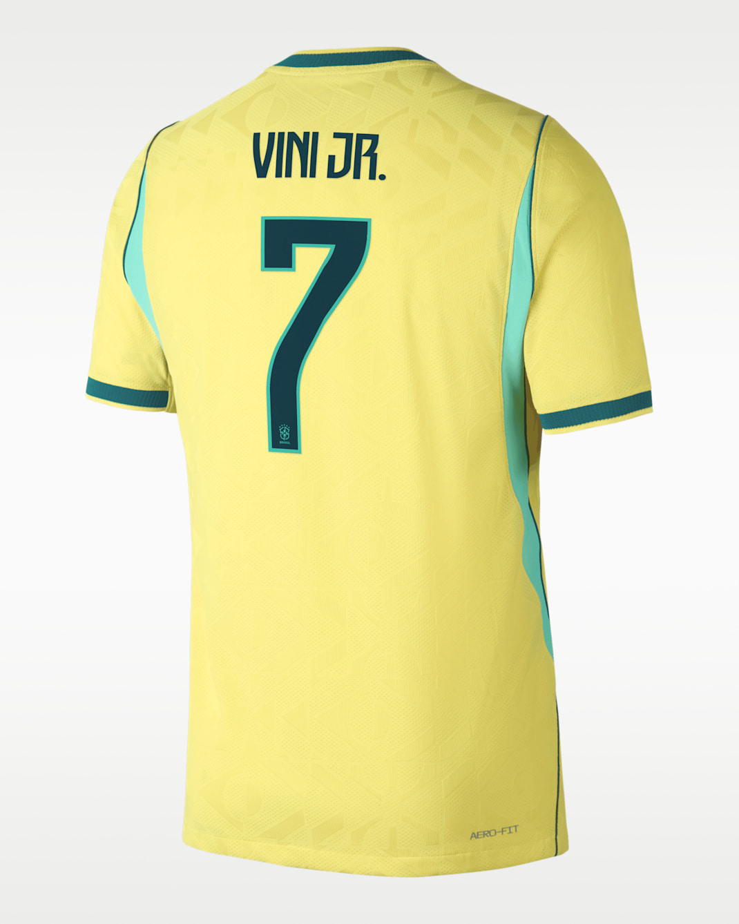 Jersey de futbol Nike Dri-FIT ADV de la selección de Brasil local 2026 Match Vinícius Júnior para hombre - Canario/Menta claro/Azul verdoso geoda