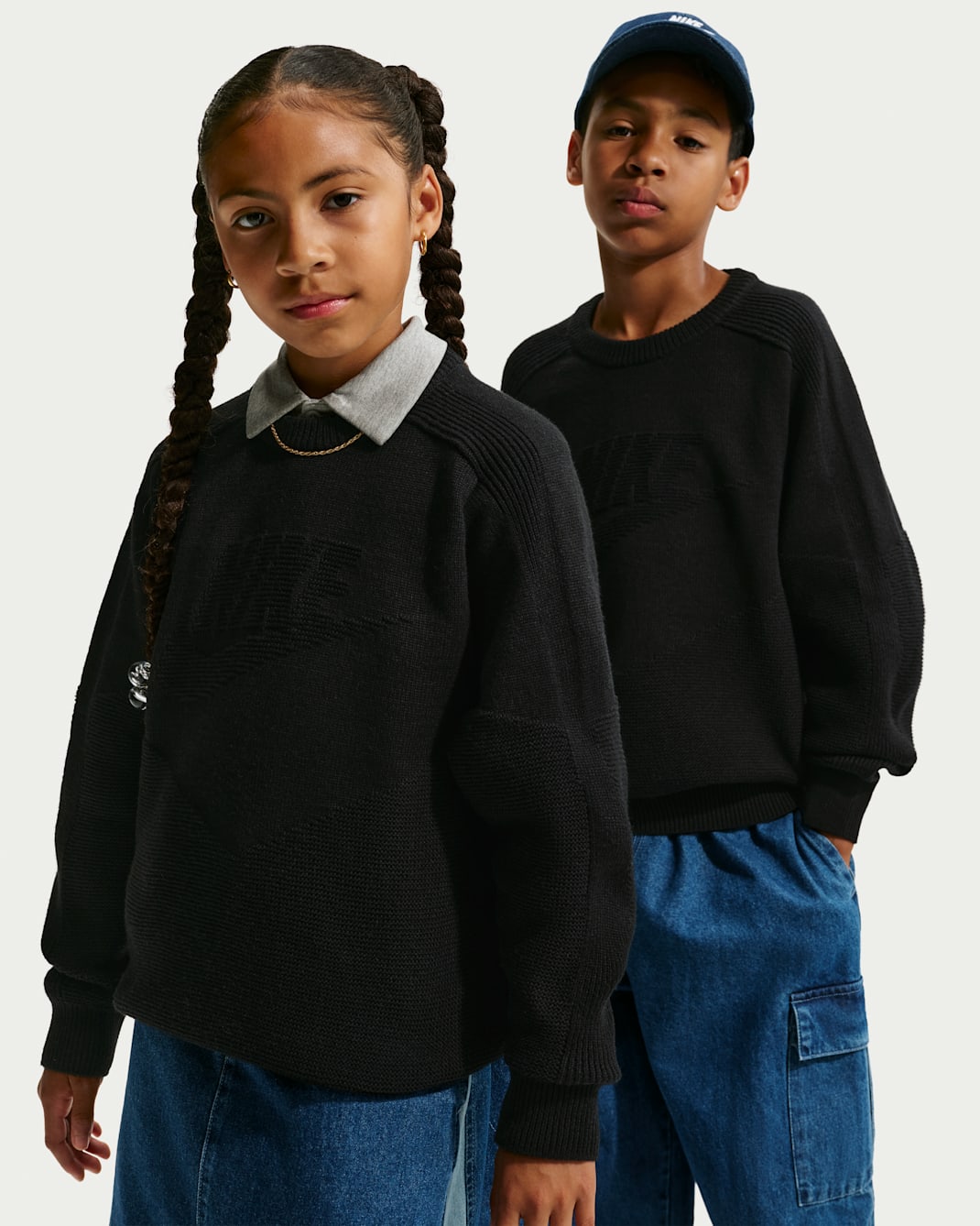 Nike Sportswear Big Kids' Crew-Neck Sweater - Black
