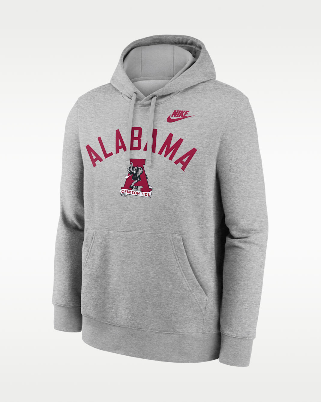 Alabama Legacy Arch Club Men's Nike College Pullover Hoodie - Grey Heather