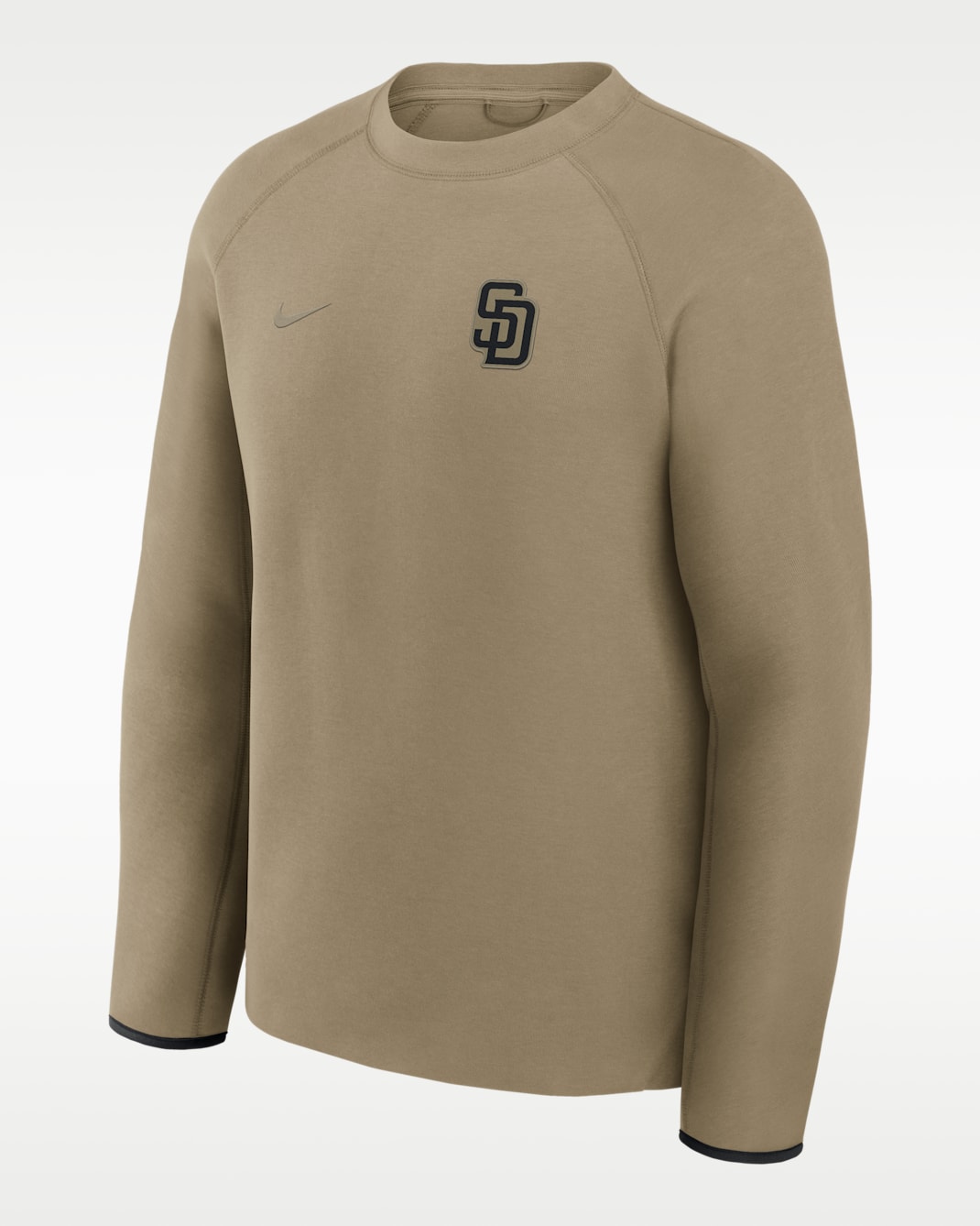 San Diego Padres Tech Fleece Men's Nike MLB Pullover Crew - Olive