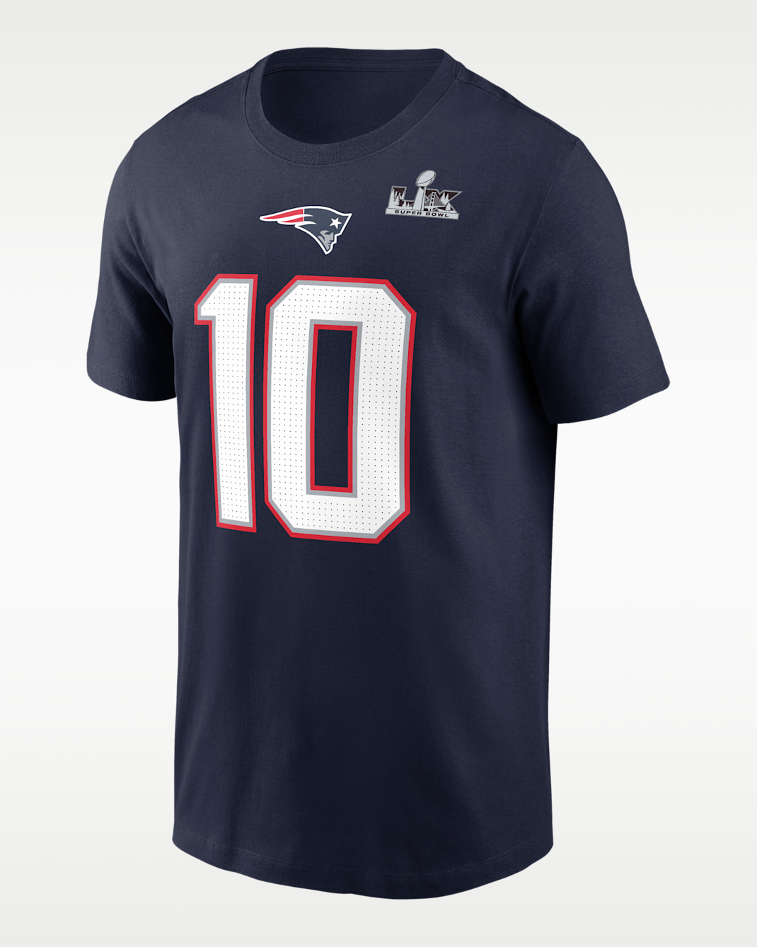 Drake Maye New England Patriots Super Bowl LX Men's Nike NFL T-Shirt - Navy